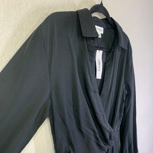 TEREA Dress Medium Raina Draped Crossover Wrap Maxi Side Zip High Front Slit NWT - Picture 9 of 16